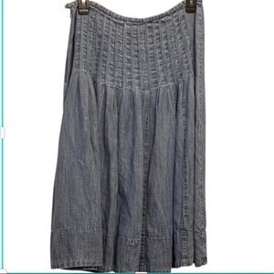 J JIILL Pleated Chambray Skirt, Side Zip, 4 Petite